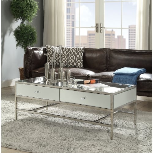 Weigela Coffee Table in Mirror & Chrome